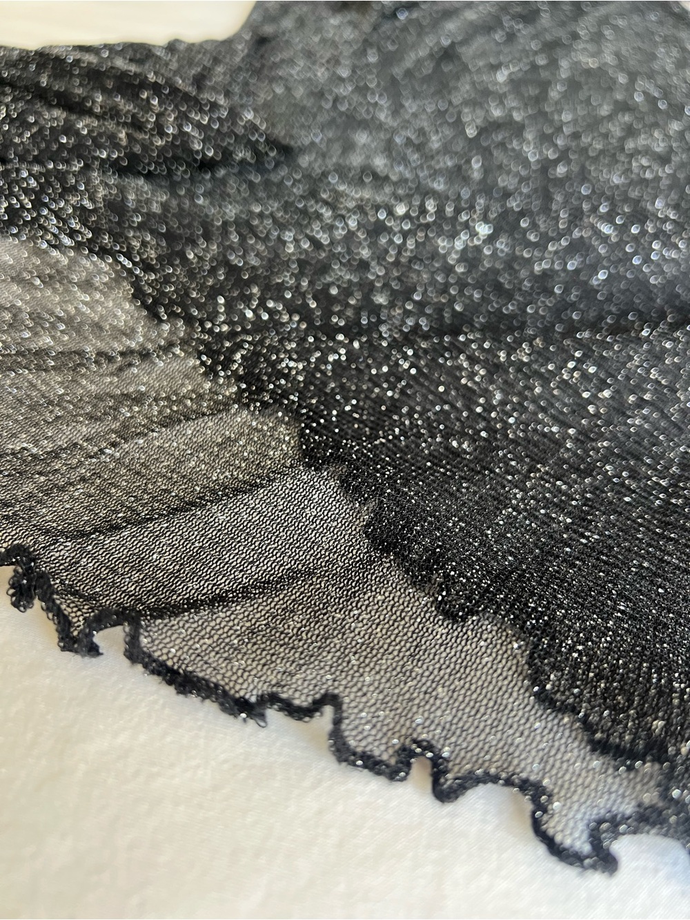 Festival Shimmery Black Metallic Sheer Top